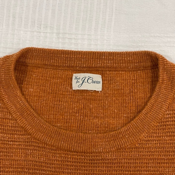 J. Crew Burnt Orange Knit Sweater, 100% Cotton - Picture 3 of 14